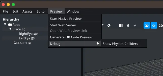 debug menu